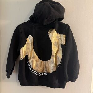 True Religion Black and Gold Pullover Hoodie